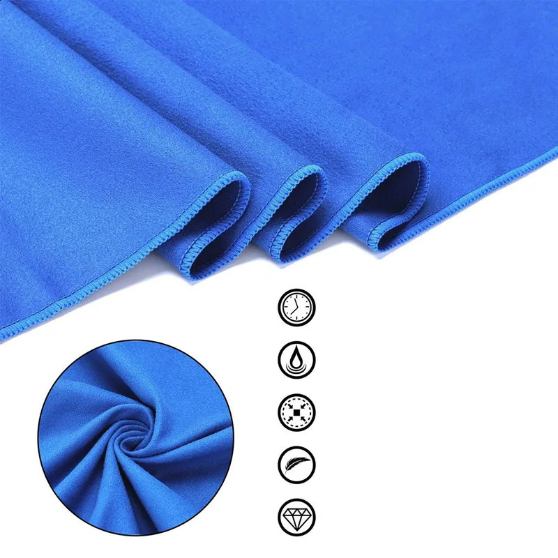Thickened microfiber towel travel sports quickdrying large hair ultrasoft lightweight gym swimming 240730
