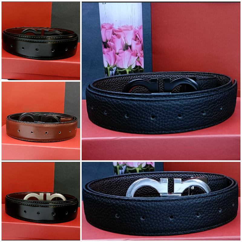 designer belt men belts for women designer mens belt Fashion Genuine Leather Letters Golden Silver Black Buckle Belt length 100-125cm Designer belt womens belt