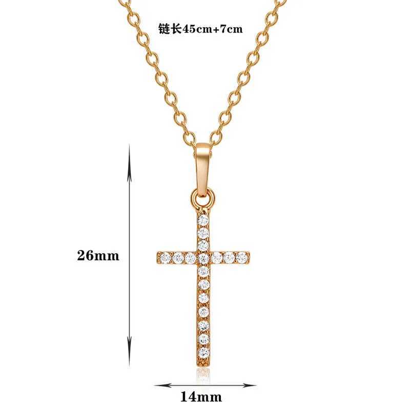 HipHop Fashion Cross Necklace For Women Crystal Zircon Men Necklace Metal Chains Choker Jesus Pendants Jewelry Gift W250616
