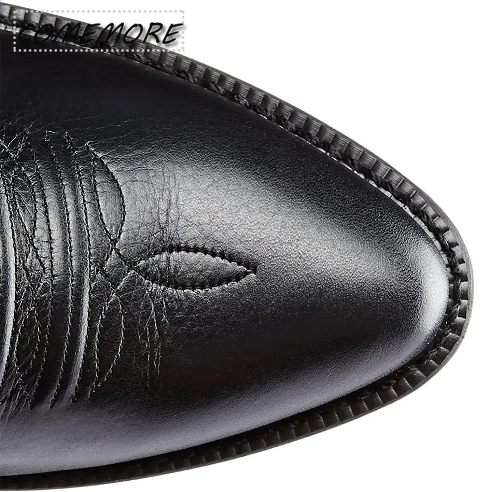 Men Mid-calf Boots Handmade Retro Western Cowboy Boots Leisure Casual Autumn Sneakers Riding Shoes Zapatos Casuales Hombres 240724