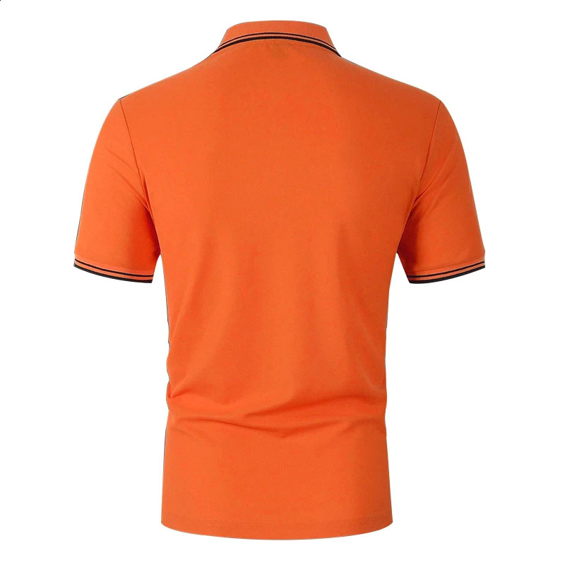 Men Clothes Summer Casual Short Sleeve Pure Color Polo Shirt 100% Polyester Quick Drying Tops Business Golf 240807