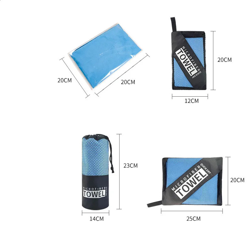Thickened microfiber towel travel sports quickdrying large hair ultrasoft lightweight gym swimming 240730