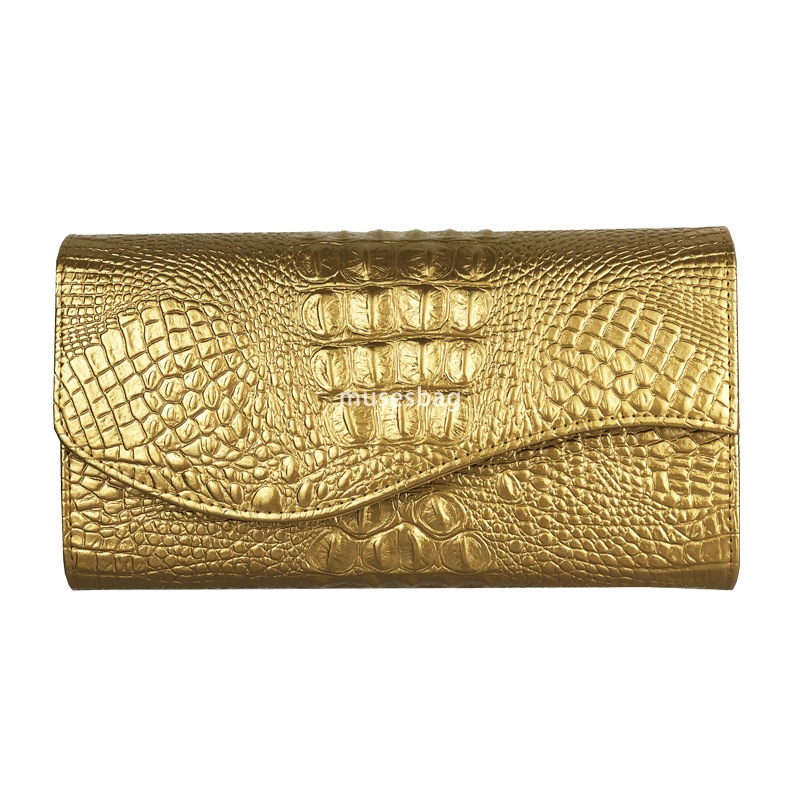 New European and American women's fashion clutch bag women's clutch bag large capacity crocodile print crossbody shoulder bag