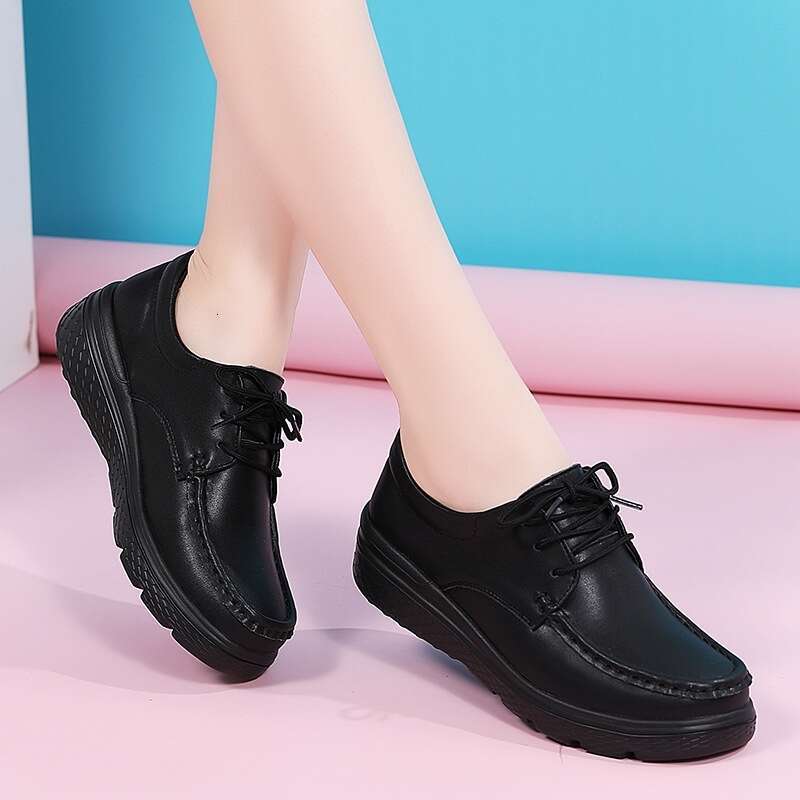 Lace Ddmysports S Up All Match Nurse Women Soft Breathable Thick Sole Fashion Casual Comfortable Flat Shoes Outdoor Shoes oft ole hoes hoes