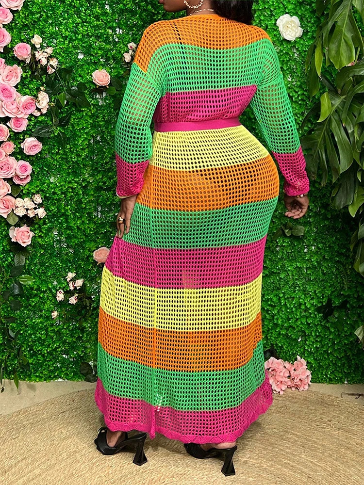 Plus Size Summer Womens Cardigan Dress Fashion Crochet Cardigan Kimono Boho Solid Colour Oversized 240730