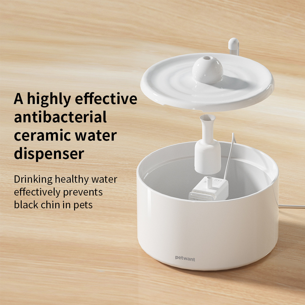 Dog Supplies 2L ceramic pet dispenser BPA-FREE ultra quiet pump cat automatic water feeder