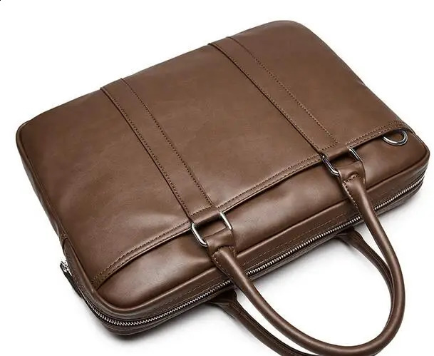 business bag leather fashion section youth shoulder Messenger bag Korean version of the mens briefcase 240813
