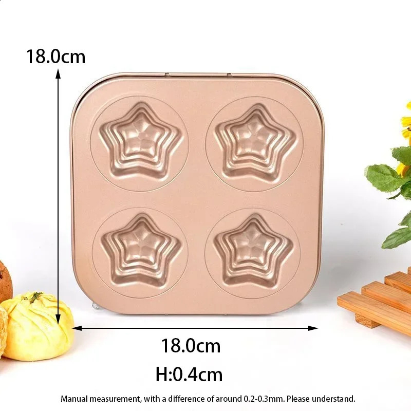 4-12cup Star Shape Baking Tools Pentagram Mousse Cake Pan Non-Stick Madeline Mold Pastry Tray Mini Donut Bakeware Muffin 240731