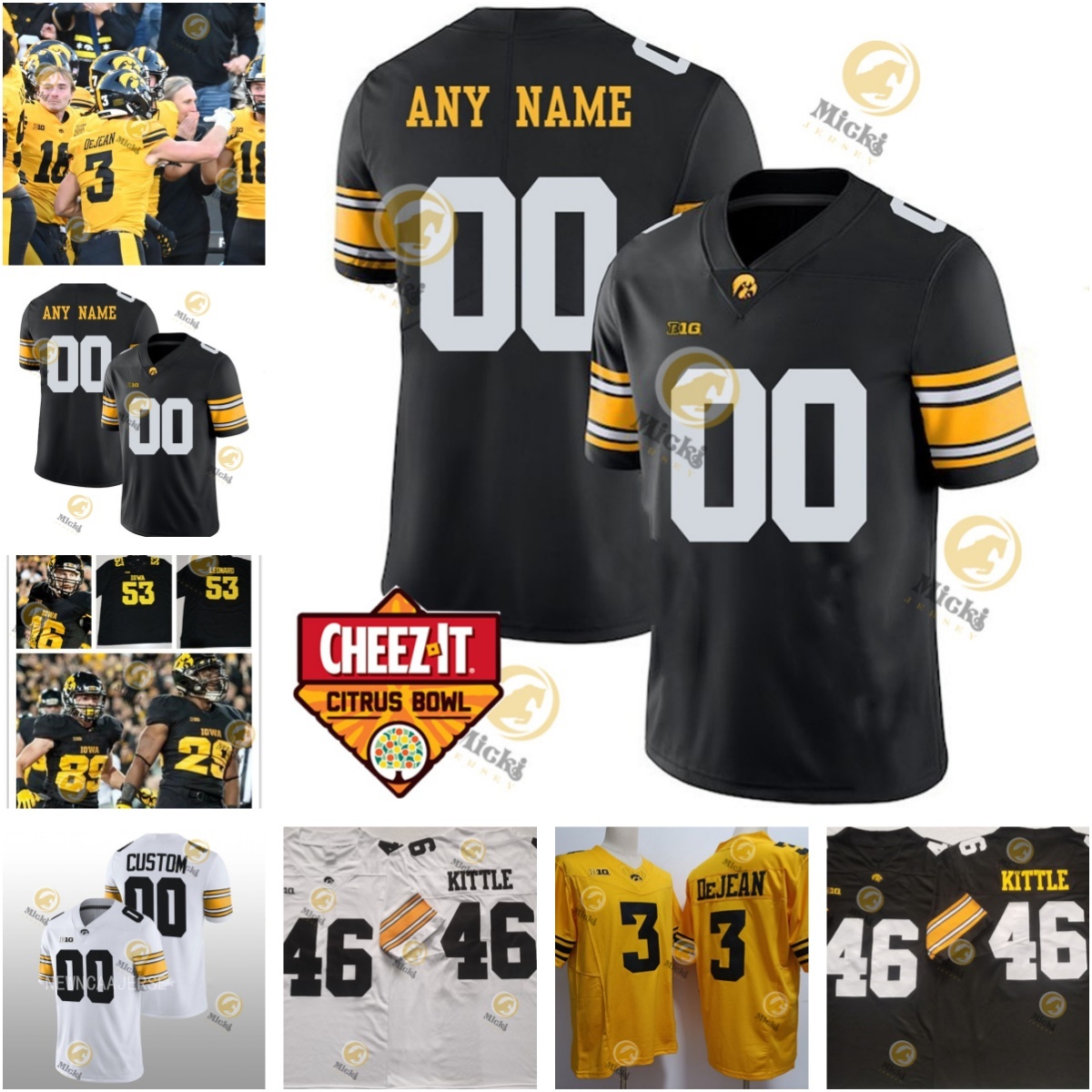 Marshal Yanda Iowa Hawkeyes Football Jersey Kaden Wetjen Alec Wick Andrew Lentsch Addison Ostrenga Johnny Pascuzzi Custom Iowa Jerseys