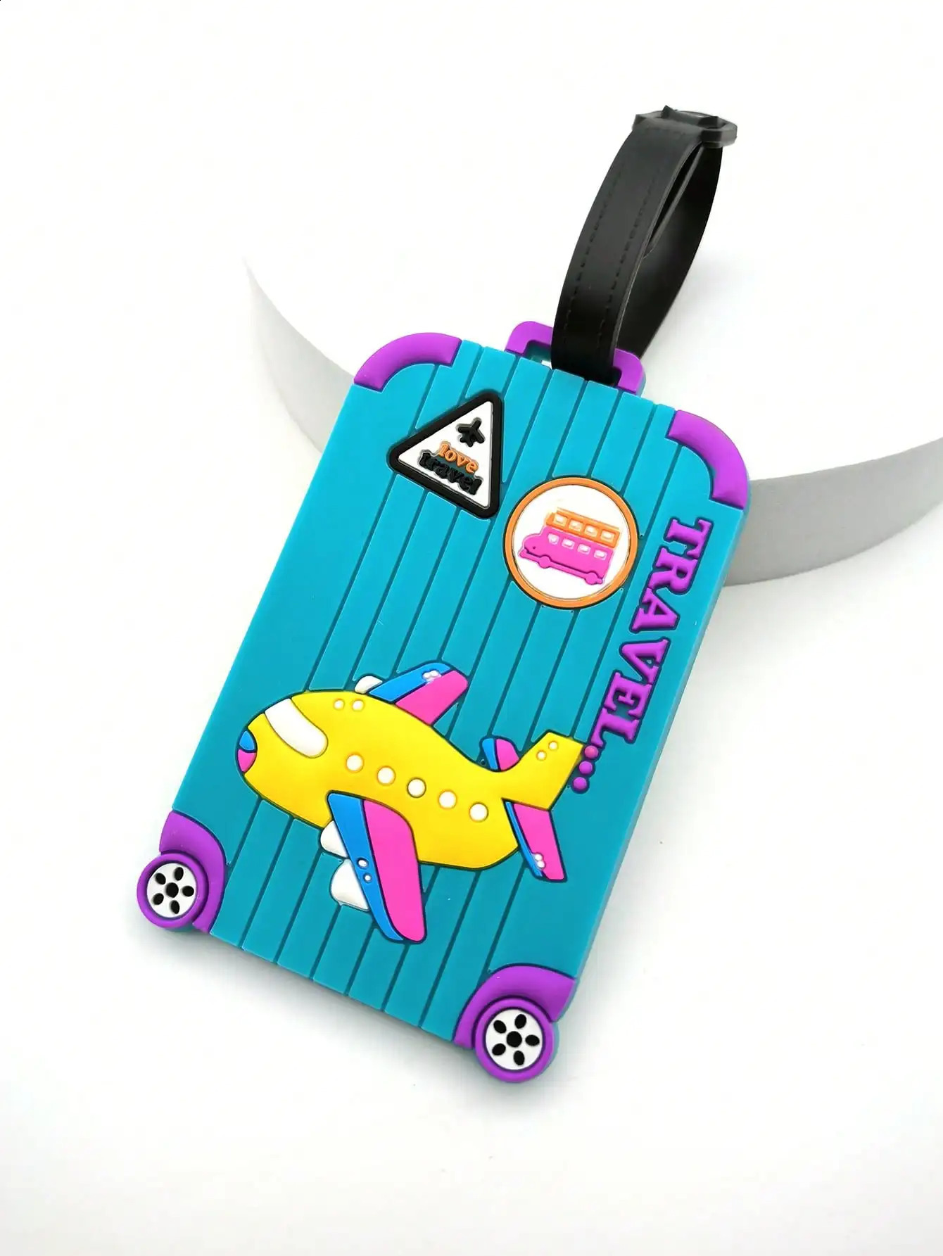 1 Creative Aircraft Multi Color Luggage Tag Airport Travel Essential Loss Prevention Hanging Male Female 240730