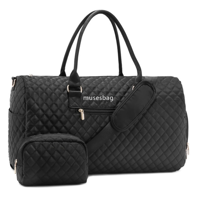 New high quality stock New 2-piece travel bag duffel bag Fitness bag with toiletries bag with shoes layer fashion shoulder bag
