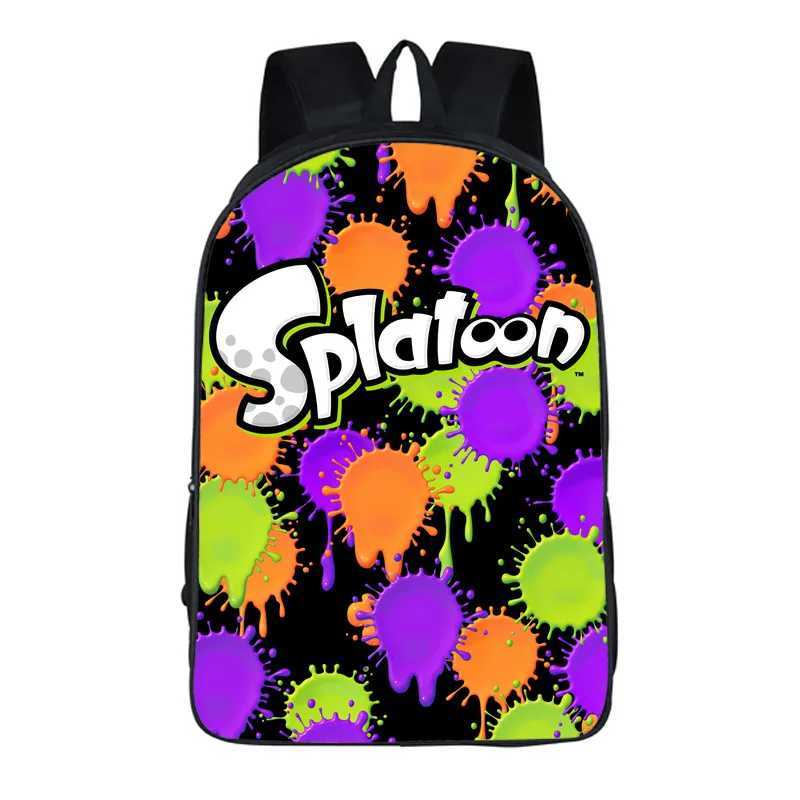 16 inch Splatoon 2 Kindergarten Backpack Toddler Cartoon School Bag Boys Girls Primary BookBags Kids Bagpack Children Best GiftCL240730