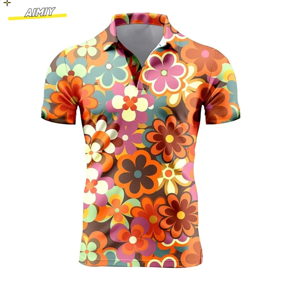 Summer casual Tshirt mens short sleeved polo shirt collar button up workwear quick drying Tshirt sports golf Tshirt 2023 240729