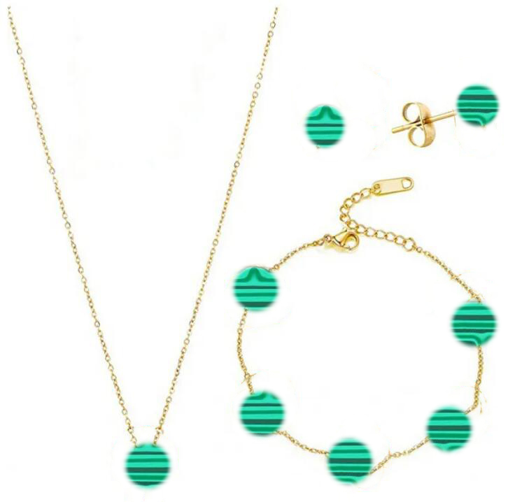 Women Four Leaf Clover Jewelry Sets Luxury Diamond Shell Fashion Bracelet Earrings Necklace Valentine's Day Birthday Gift