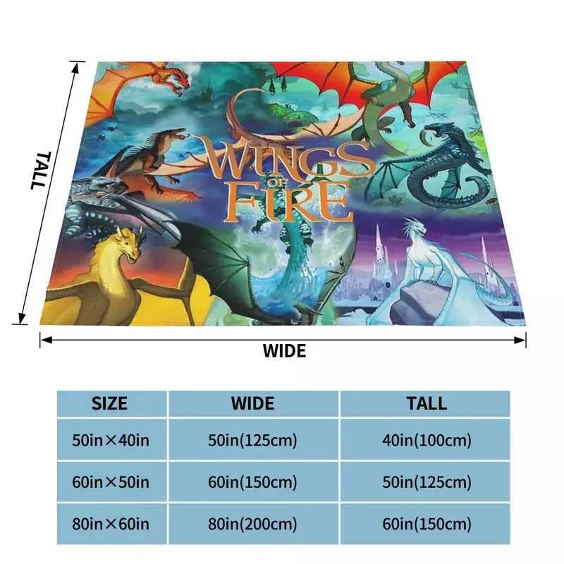 Wings Of Fire All Together Flannel Throw Blanket dragon fantasy moon ocean Blankets for Sofa Travel Super Warm Bed Rug Y240730