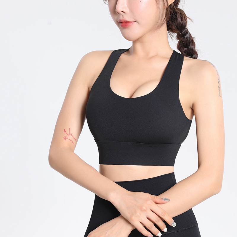 Sports underwear women's shock-resistant push-up high-strength yoga vest with chest pad fitness sexy back anti-sag bra