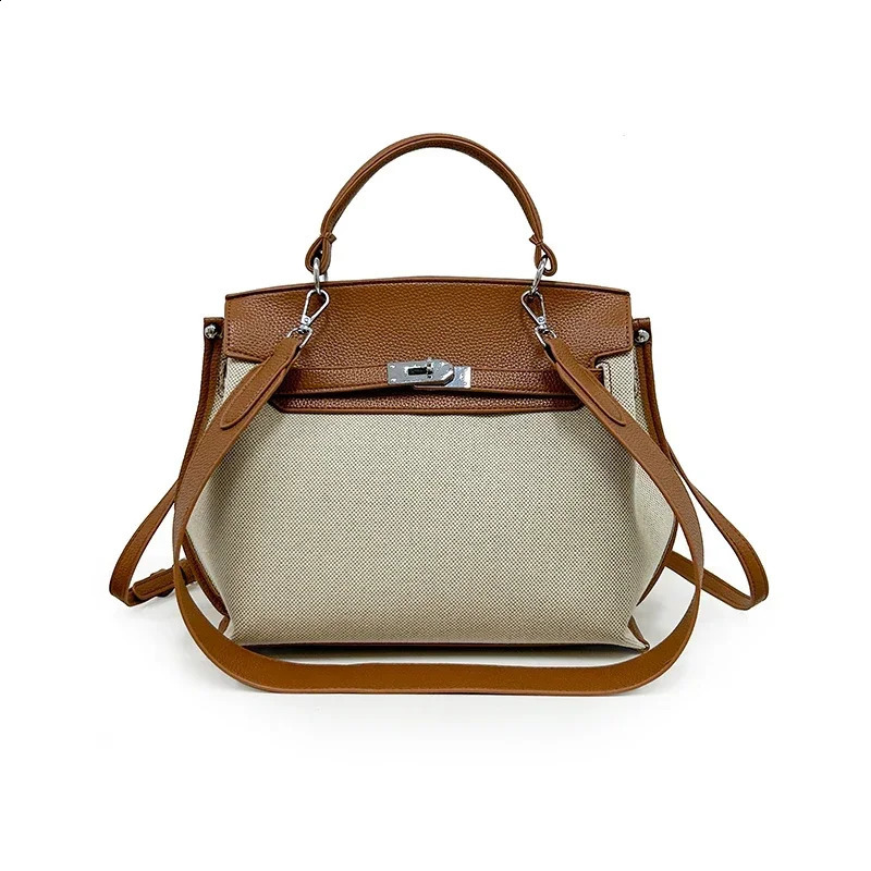 3 PU Color Matching for Women Fashion Versatile Temperament Shoulder Casual Tote Hasp Top-Handle Bags Bolsasdeombro 240731 4