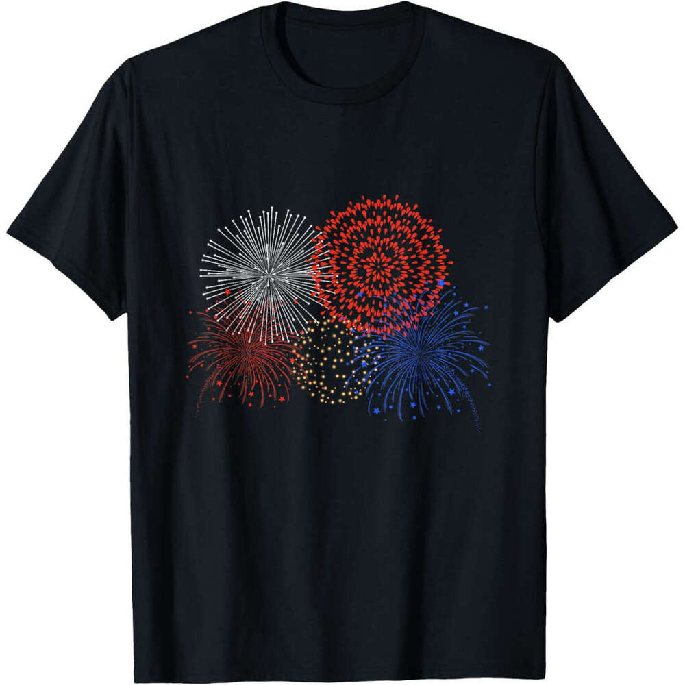T shirt Mens 4th Of July Red White And Blue - Fireworks Show USA Flag T-Shirt shirts tshirt graphic tee Casual tops summer clothes Short sleeve Free s
