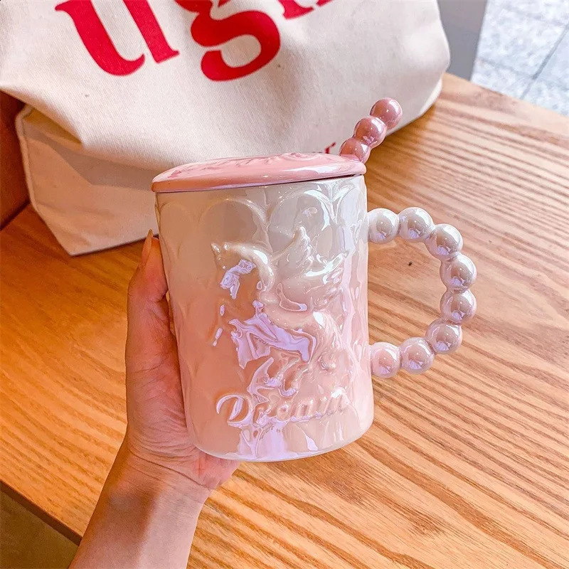 Gift Creative Mug Unicorn Exquisite Ceramic Cup with Cover Spoon Office Female Birthday Present Water Cup 240730