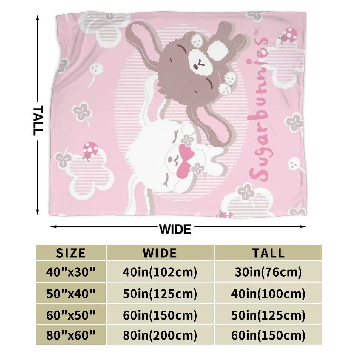 Sugarbunnies Blankets Soft Warm Flannel Throw Blanket Bedding for Bed Living room Picnic Travel Home Couch Y240730
