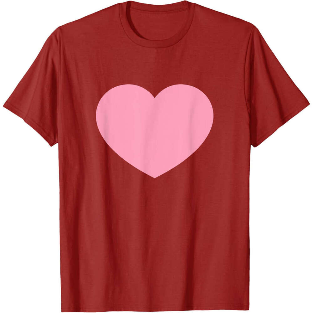 T shirt Mens Pink Heart Is The Symbol Of Love For Valentines Day Holiday T-Shirt shirts tshirt graphic tee Casual tops summer clothes Short sleeve Fre