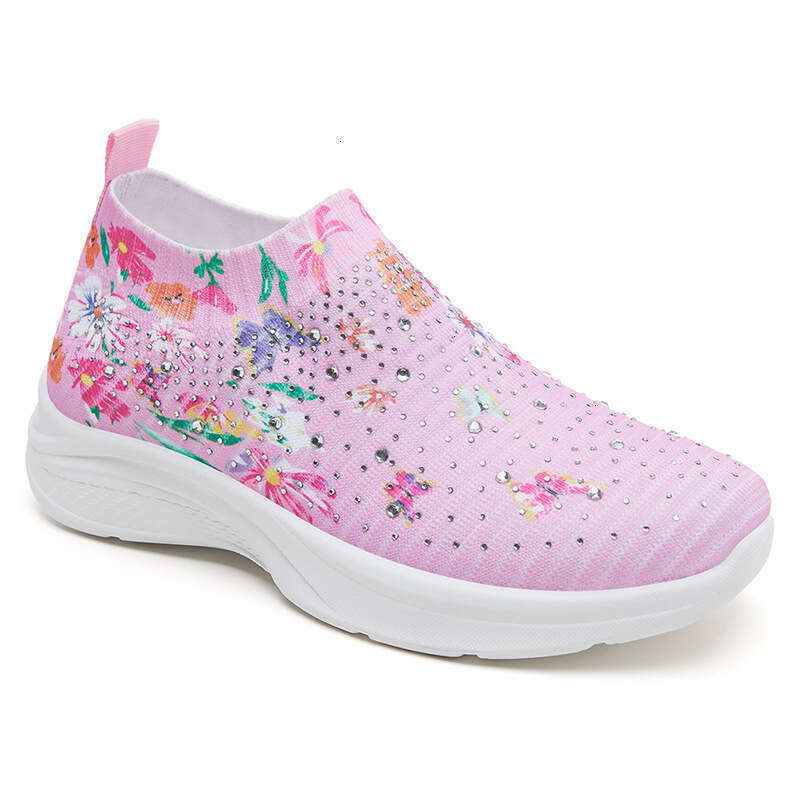 Summer Versatile Women's Shoes Soft Sole Colorful Printing Breathable Comfortable Suitable Fashion Walking shoes Triple White Free shipping size