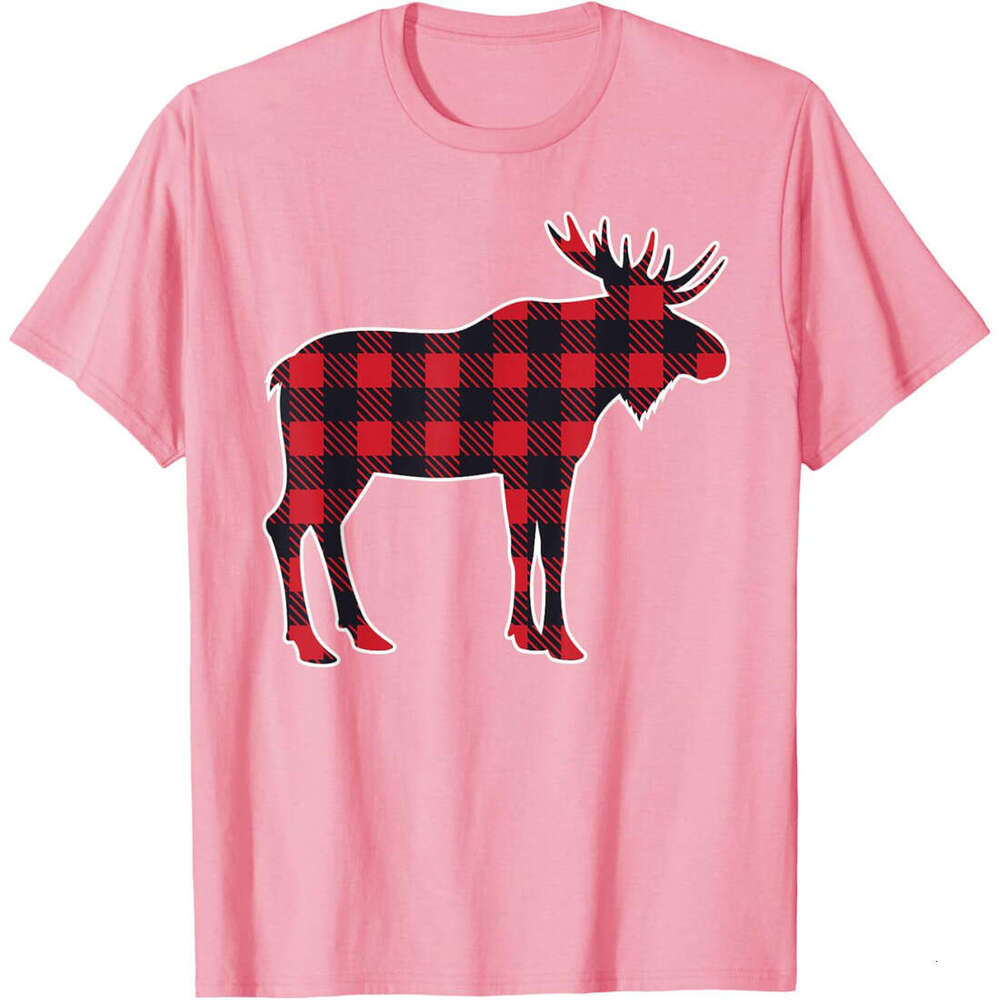 T shirt Mens Plaid 90s Style Moose Animal - For Back To School T-Shirt shirts tshirt graphic tee Casual tops summer clothes Short sleeve Free shipping