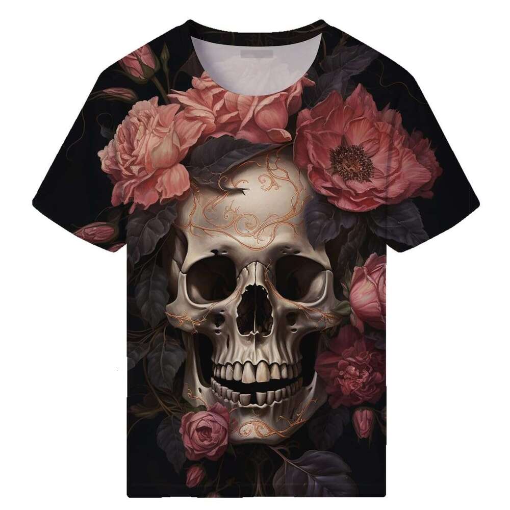 Halloween T shirt Mens Skull T-Shirts for Men Novelty 3D Graphic Shirts Summer Short Sleeve Top shirts tshirt graphic tee Casual tops summer clothes S