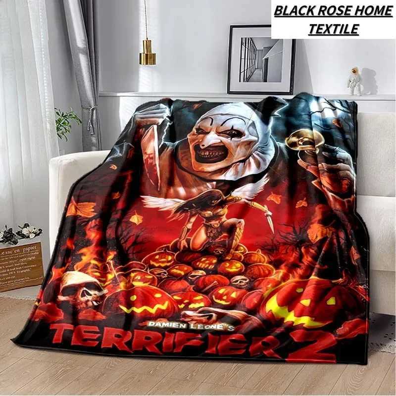 Fashion Art 3D Print Horror Movie Terrifier Blanket Family Living Room Sofa Sleeping Blanket Bedroom Childrens Warm Bed Sheet Y240730