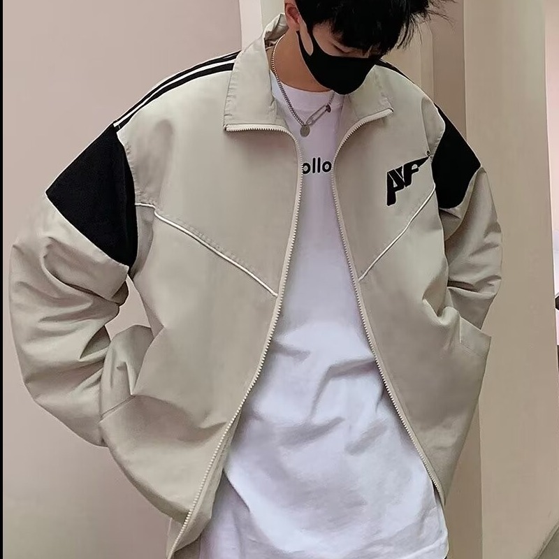 jacket for men in spring and autumn trendy loose and versatile rugged handsome jacket 230106