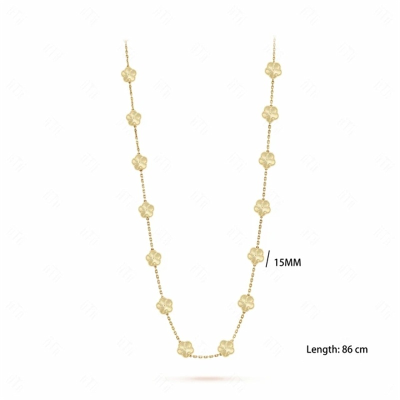 vanly cleefe necklace 18K gold fashion light luxury natural agate sweater Long chain high quality designers jewelry gift popular designers clover necklace 614