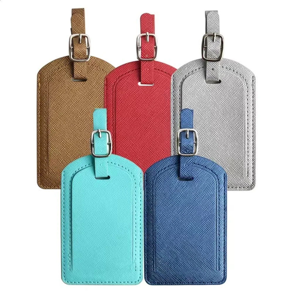 Customized Saffiano PU Leather Luggage Tags Wholesale Personalized Travel Accessories 240730