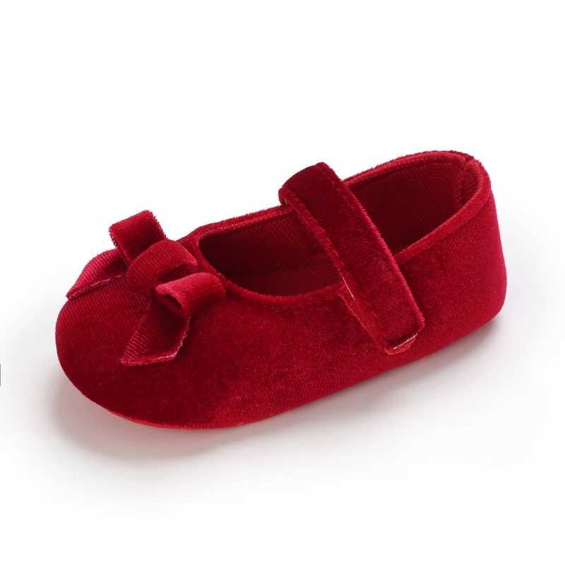 Prewalker Newborn Baby Plush Bow Solid Color Soft Comfort 0-18 Months Baby Casual Shoes Toddlers X250220