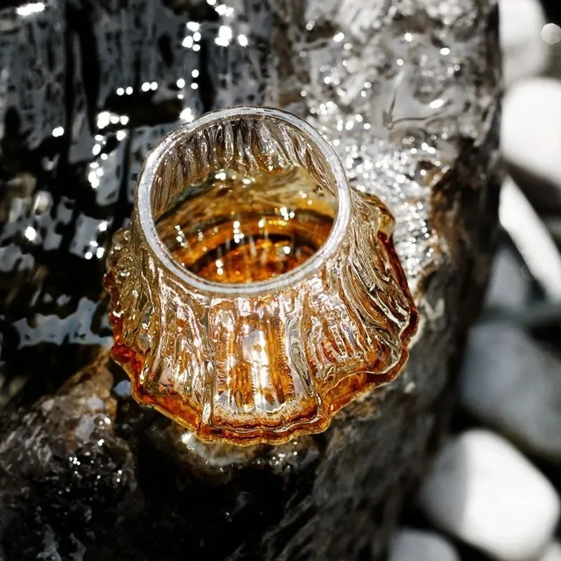 Flame Mount Fuji coffee cup glass little red book dirty coffee cup latte American high-value volcano cup 240730