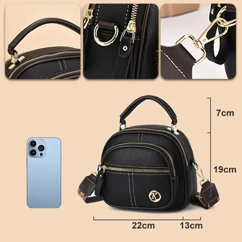 Classic Multifunctional Compartments Adjustable Wide Shoulder Strap PU Leather Crossbody Bag 240731