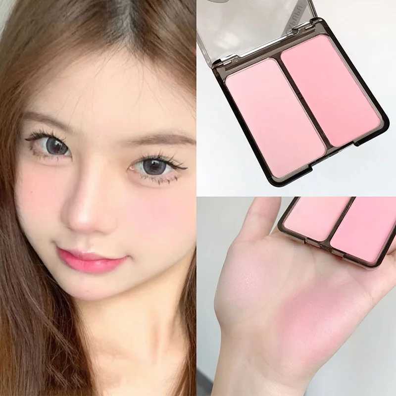 Bicolor Powder Blusher Palette Matte Natural Cheek Tint Brighten Waterproof Face Contouring Cosmetics Blush Powder Korean MakeupXJ241111