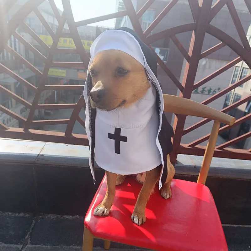 Halloween Dog Costumes Funny Pet Clothes Nun Headwear Cosplay Costume Sets Novelty Small Medium Dogs Cats Pet Products DecorateXJ240731