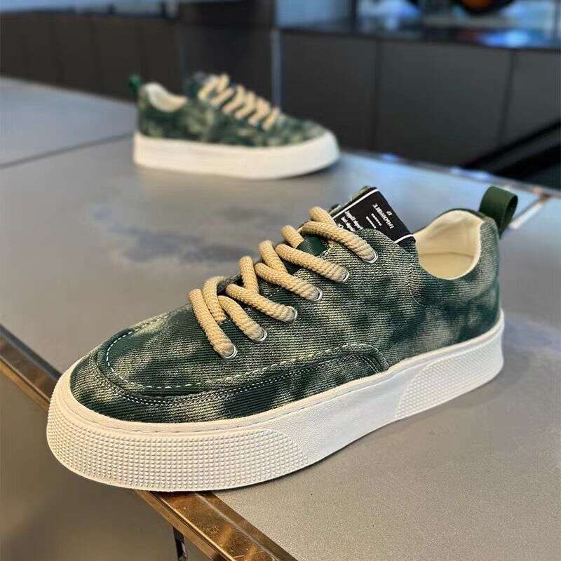 S Men Ddmysports Spring New Casual Canvas Breathable Soft Bottom Trend Comfortable Fashion Sports Men Board Shoes Green Outdoor Shoes pring oft ports 