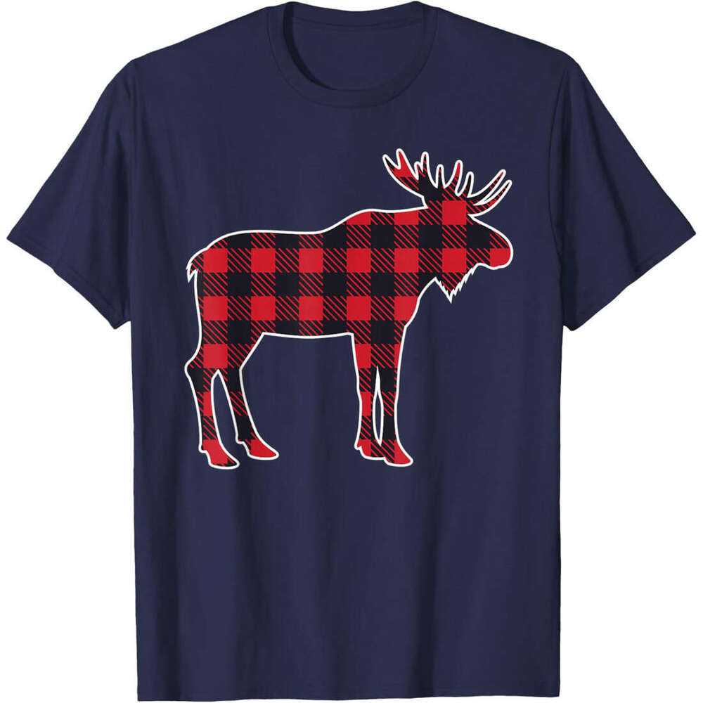 T shirt Mens Plaid 90s Style Moose Animal - For Back To School T-Shirt shirts tshirt graphic tee Casual tops summer clothes Short sleeve Free shipping