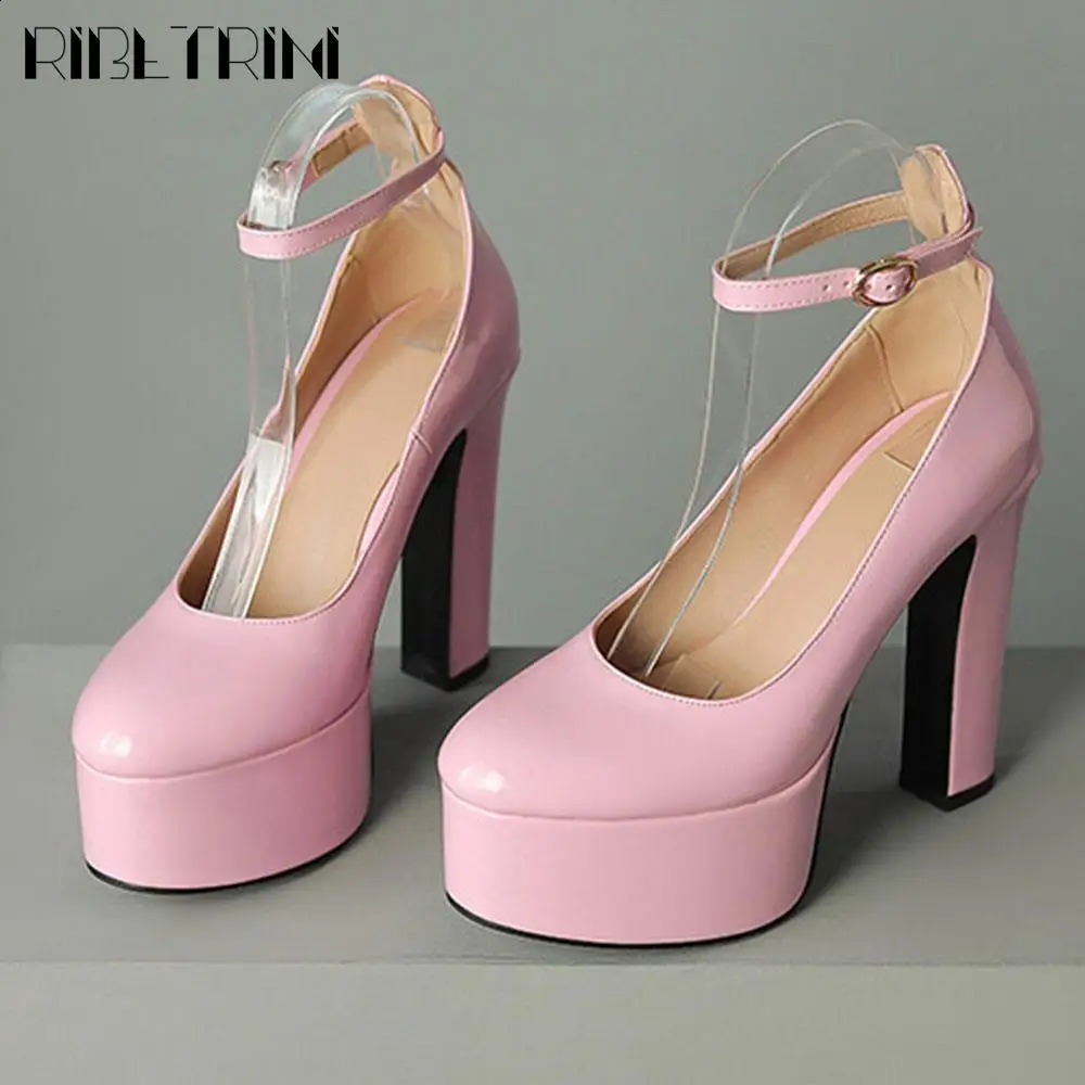 Elegant Women Pumps High Heels Shallow Buckle Platform Mary Janes Shoes Woman Dress Fashion Spring Big Size 43 Party Sandals 240731