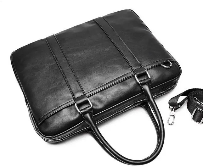 business bag leather fashion section youth shoulder Messenger bag Korean version of the mens briefcase 240813