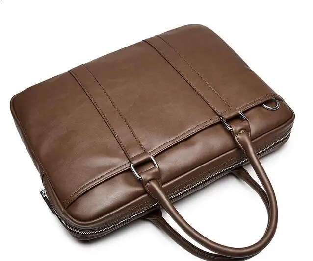 business bag leather fashion section youth shoulder Messenger bag Korean version of the mens briefcase 240813