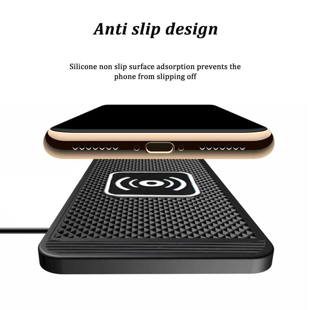 15W Wireless Charger Station Car Non-Slip Silicone Pad USB Type C Fast Charging Mat Stand For iPhone 13 14 Pro Max SamsungM240731