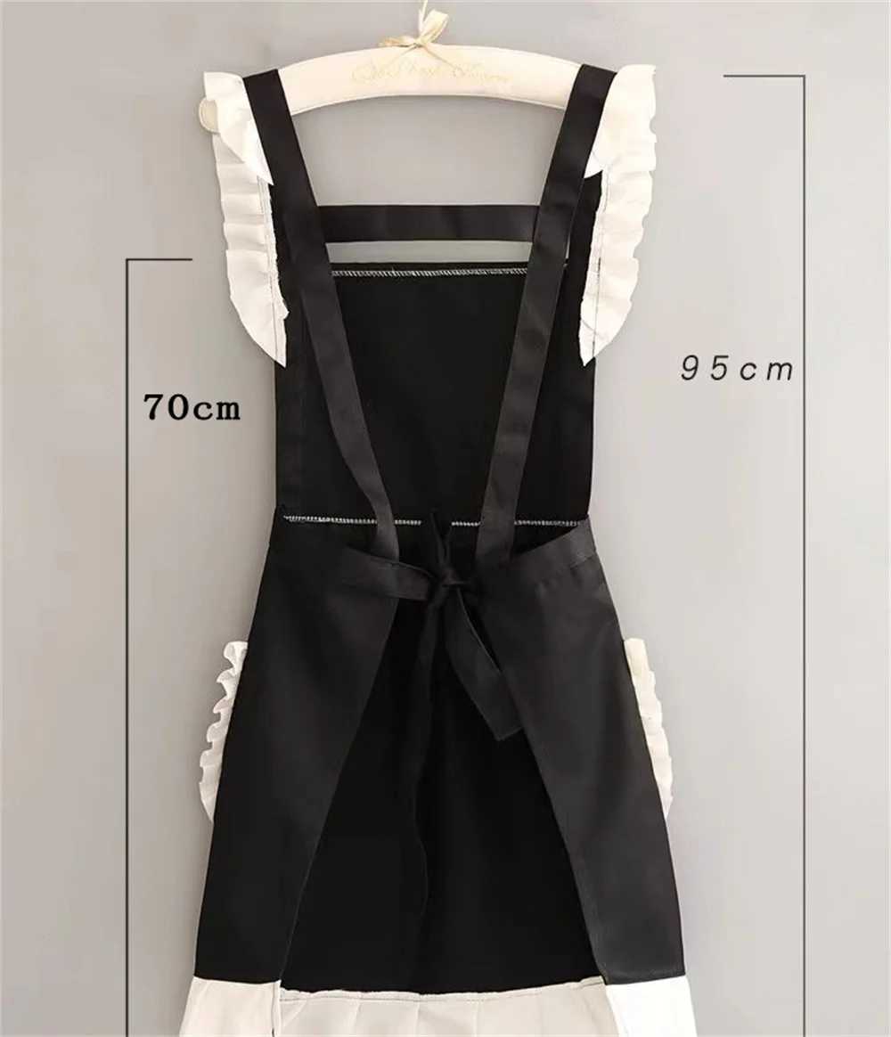 Cute Maid Outfit Oil And Stain Resistant Apron With Waistband Kitchen And Restaurant Work ClothesXJ240731
