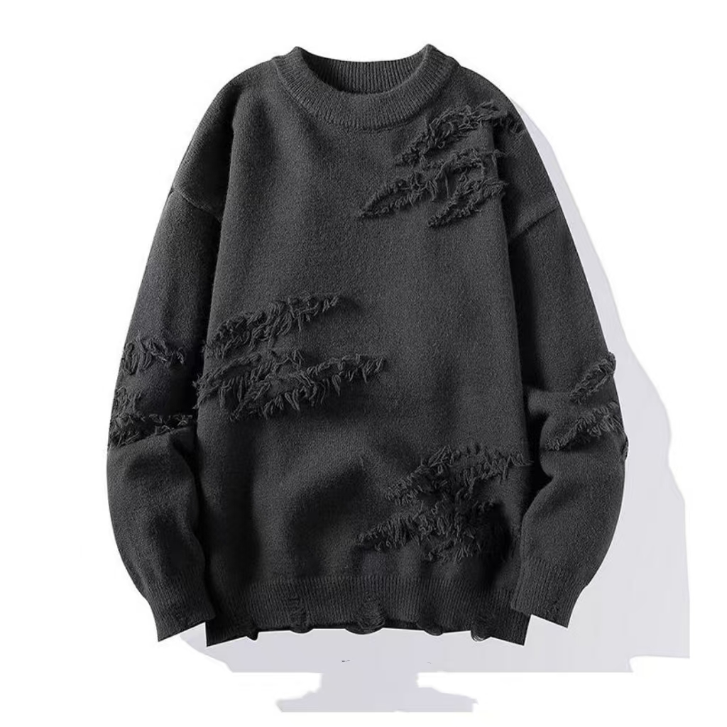 Designer Sweater for Men - Retro Style Outdated Knitted Sweater Loose Edition 2026 Autumn/Winter Long Sleeve Hoodie