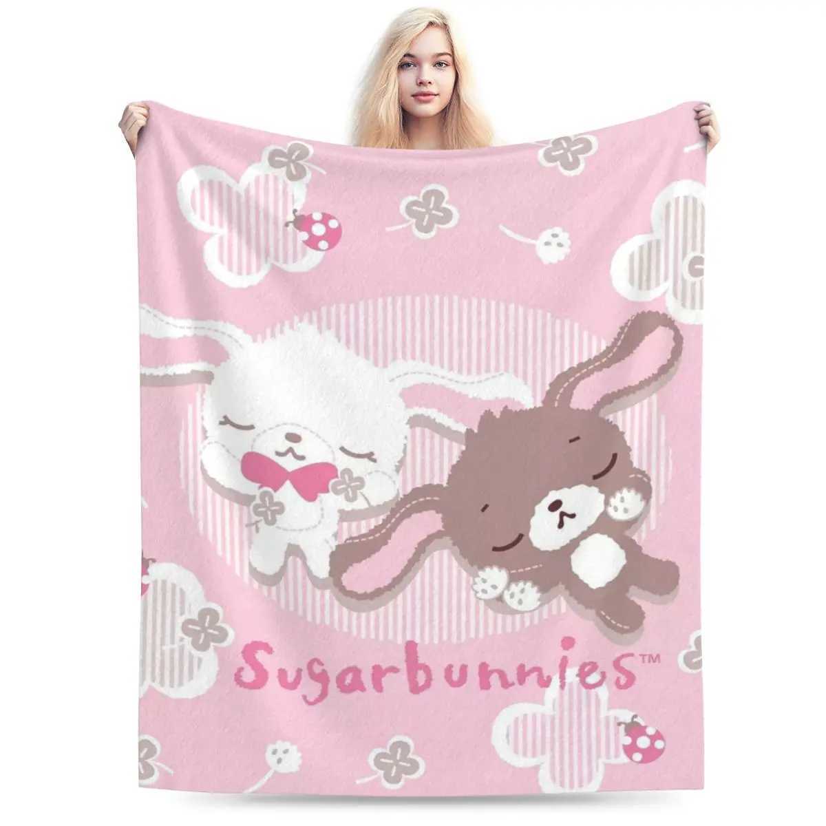 Sugarbunnies Blankets Soft Warm Flannel Throw Blanket Bedding for Bed Living room Picnic Travel Home Couch Y240730