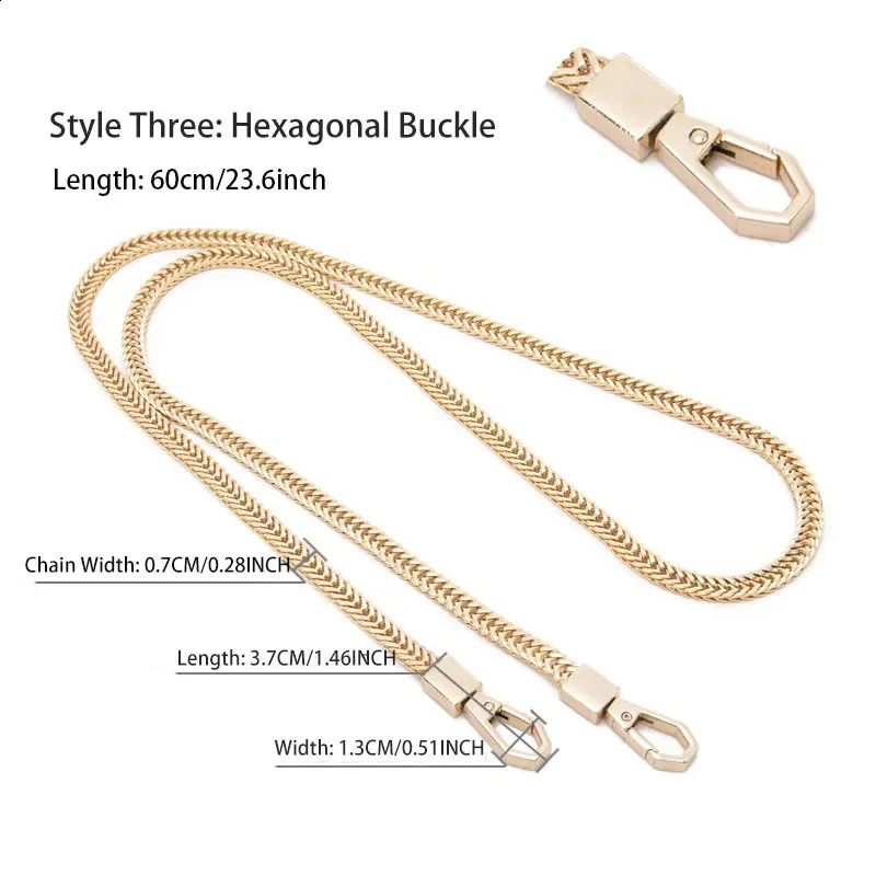 60110cm Bag Chains Transformation Shoulder Strap Golden Crossbody Chain Backpack Replacement Metal Accessories 240730