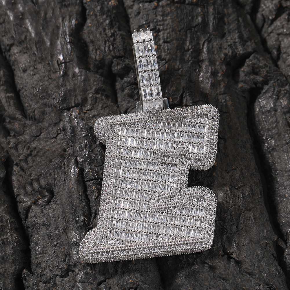 Hip Hop A-Z Custom Letters Pendant Necklace 5A Zircon Real Gold Plated Jewelry