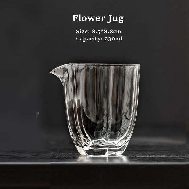 Chinese Kung Fu Tea Set Accessories Strainer and Jug Simple Household Teaware Residue Filter Exquisite Clear Glass Pitcher 240731