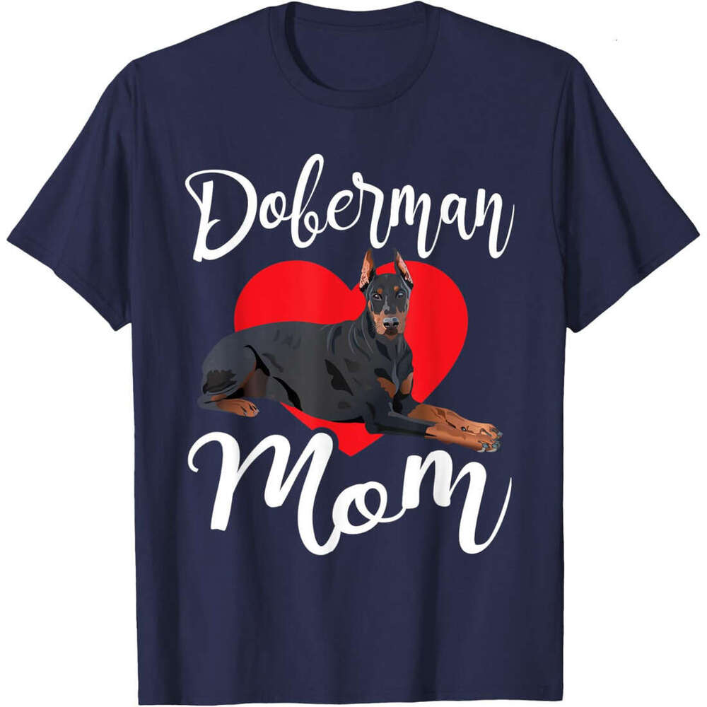 T shirt Mens Doberman Mom - Mothers Day Pet Canine Lover Dog Owner T-Shirt shirts tshirt graphic tee Casual tops summer clothes Short sleeve Free ship